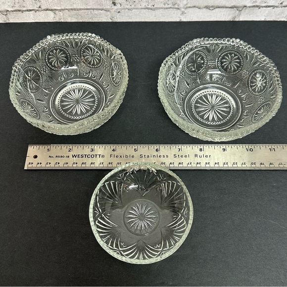 Glass Candy Dishes Bowls Set Of 3 - Picture 11 of 13